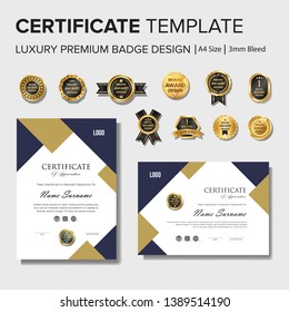 Modern Certificate design with badge