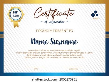 Modern Certificate Design. Simple elegant background design. vector award certificate template
