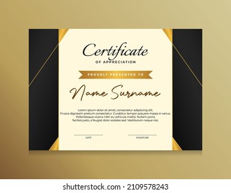 Modern Certificate Design. Simple elegant background design. vector award certificate template