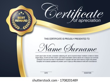 Modern certificate design template with clean and modern pattern.