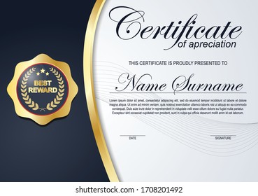 Modern certificate design template with clean and modern pattern.