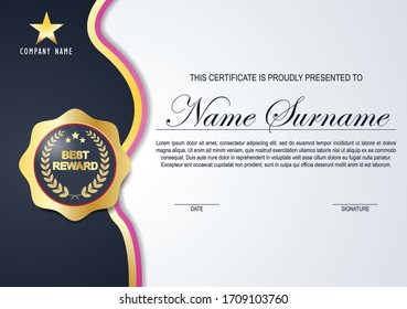 Modern certificate design template with clean and modern pattern.