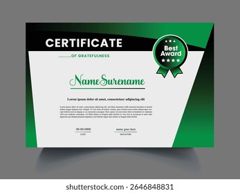 conceito de modelo de projeto de certificado moderno 