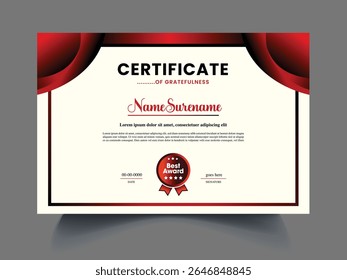 concepto de Plantilla de diseño de certificado moderno 