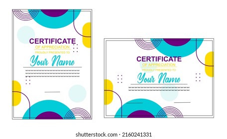 modern certificate design template with different color blend