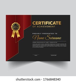 Modern certificate design template with geometric shapes