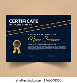 Modern certificate design template with geometric shapes