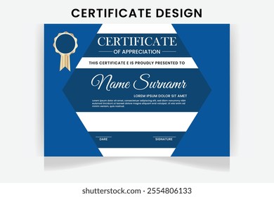 modern certificate design template with luxury and modern certificate award design template pattern