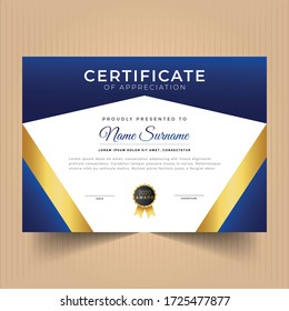 Modern certificate design template with red colors