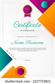Modern certificate design template. Trendy clean certificate template for multipurpose use. Vector illustration of corporate certificate design 