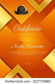 Modern certificate design template. Trendy clean certificate template for multipurpose use. Vector illustration of corporate certificate design 