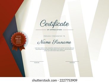 Modern certificate design template. Trendy clean certificate template for multipurpose use. Vector illustration of corporate certificate design 