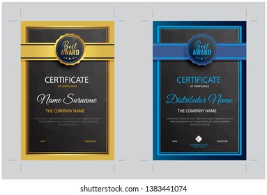 modern certificate of distributor and apprence