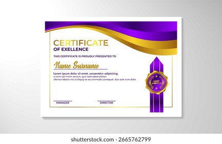 modern certificate editable template design 