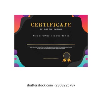 Modern certificate template with abstract fluid background