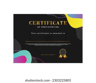 Plantilla de certificado moderna con papel fluido abstracto