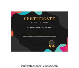 Modern certificate template with abstract fluid decoration