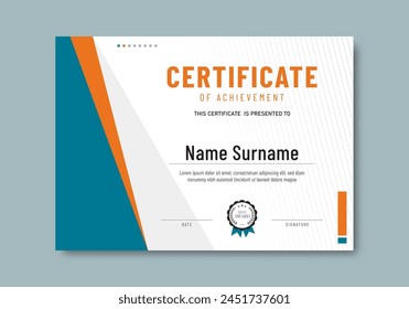 Modern certificate template with abstract shape design