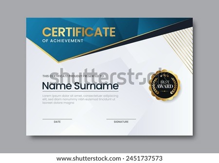 Modern certificate template with abstract shape design