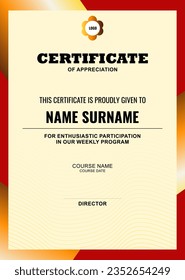 Modern Certificate Template with abstract, stylish design, simple, elegant and perfect design. Ready to use template.