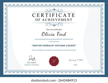Modern certificate template appreciation business certificate of achievement, graduation professional simple certificate award template