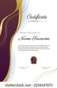 Modern certificate template background for award show, employee of the month, diploma certificate