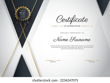 Modern certificate template background for award show, employee of the month, diploma certificate