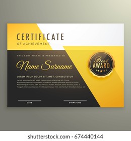 modern certificate template with clean geometric shapes vector