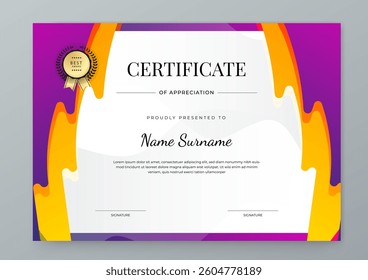 Modern Certificate Template with Colorful Abstract Design Illustration