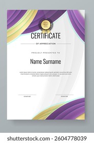 Modern Certificate Template with Colorful Design Elements