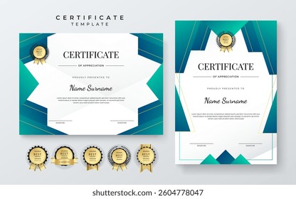 Modern Certificate Template with Colorful Design Elements