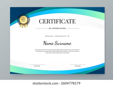 Modern Certificate Template with Colorful Design Elements