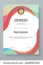 Modern Certificate Template with Colorful Design Elements