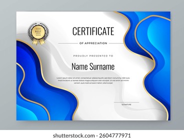 Modern Certificate Template With Decorative Elements. Perfect for Recognition, Achievement Awards, and Corporate Presentations