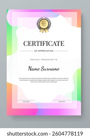 Modern Certificate Template With Decorative Elements. Perfect for Recognition, Achievement Awards, and Corporate Presentations