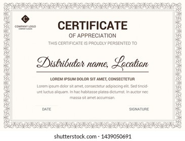Modern Certificate Template Design.  Template Design