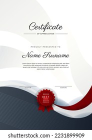 Modern certificate template design with abstract geometric shapes decoration. Vector professional certificate 