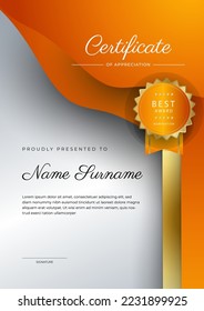 Diseño moderno de plantillas de certificado con decoración de formas geométricas abstractas. Certificado profesional de vectores 