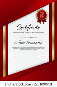 Modern certificate template design with abstract geometric shapes decoration. Vector professional certificate 