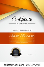 Modern certificate template design with abstract geometric shapes decoration. Vector professional certificate 