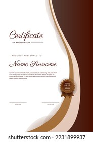 Modern certificate template design with abstract geometric shapes decoration. Vector professional certificate 