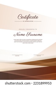 Modern certificate template design with abstract geometric shapes decoration. Vector professional certificate 