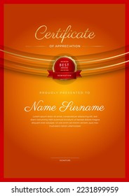 Modern certificate template design with abstract geometric shapes decoration. Vector professional certificate 