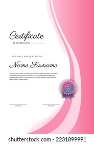 Modern certificate template design with abstract geometric shapes decoration. Vector professional certificate 