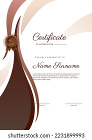 Modern certificate template design with abstract geometric shapes decoration. Vector professional certificate 