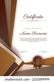 Modern certificate template design with abstract geometric shapes decoration. Vector professional certificate 