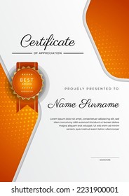 Modern certificate template design with abstract geometric shapes decoration. Vector professional certificate 