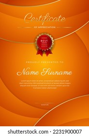 Modern certificate template design with abstract geometric shapes decoration. Vector professional certificate 