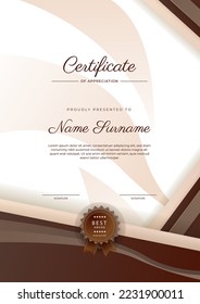 Modern certificate template design with abstract geometric shapes decoration. Vector professional certificate 