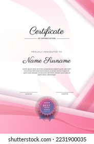 Diseño moderno de plantillas de certificado con decoración de formas geométricas abstractas. Certificado profesional de vectores 